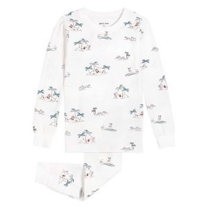 NWT Petit Lem 2 Piece Kids Surf Santa Holiday Organic Cotton Pajama Set (5,7)